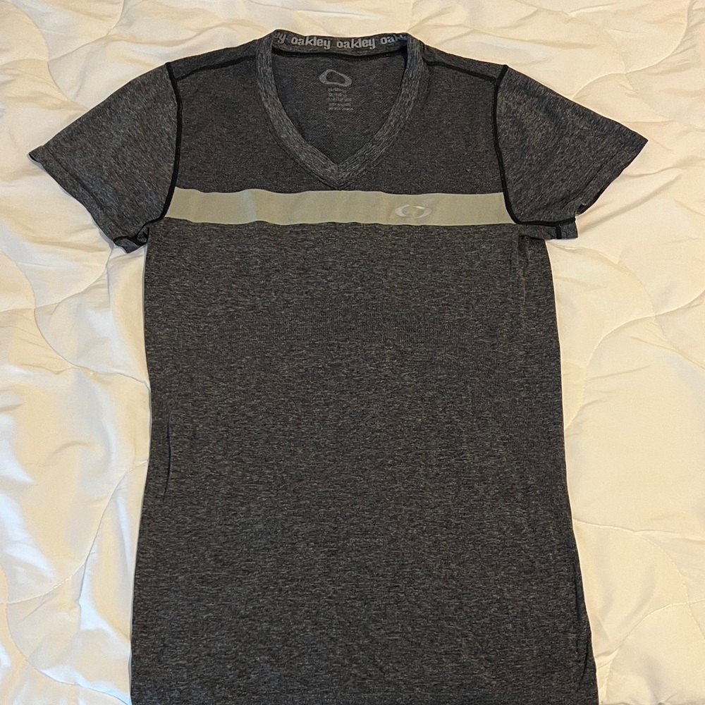 Oakley Charcoal and Light Gray V-Neck T-Shirt